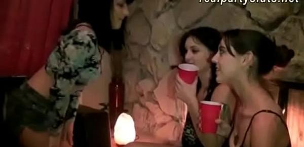  Three horny black haired sluts got and pounded in a party